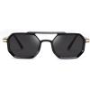 imageFEISEDY Vintage 70s Square Aviator Sunglasses Polarized Women Men Metal Design UV400 Sun Glasses B0137Grey