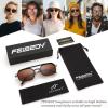 imageFEISEDY Vintage 70s Square Aviator Sunglasses Polarized Women Men Metal Design UV400 Sun Glasses B0137Tea
