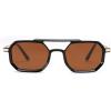 imageFEISEDY Vintage 70s Square Aviator Sunglasses Polarized Women Men Metal Design UV400 Sun Glasses B0137Tea