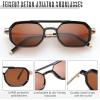 imageFEISEDY Vintage 70s Square Aviator Sunglasses Polarized Women Men Metal Design UV400 Sun Glasses B0137Tea