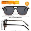 imageFEISEDY Vintage Square 70s Aviator Sunglasses Women Men Classic Trendy Acetate Frame UV400 Sun Glasses B0117Black Leopard  Grey