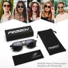 imageFEISEDY Vintage Square 70s Aviator Sunglasses Women Men Classic Trendy Acetate Frame UV400 Sun Glasses B0117Black Leopard  Grey