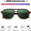imageFEISEDY Vintage Square 70s Aviator Sunglasses Women Men Classic Trendy Acetate Frame UV400 Sun Glasses B0117Leopard  Green