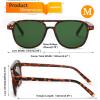 imageFEISEDY Vintage Square 70s Aviator Sunglasses Women Men Classic Trendy Acetate Frame UV400 Sun Glasses B0117Leopard  Green