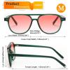 imageFEISEDY Vintage Square 70s Aviator Sunglasses Women Men Classic Trendy Acetate Frame UV400 Sun Glasses B0117Transparent Green  Gradual Pink