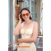 imageFEISEDY Vintage Square 70s Aviator Sunglasses Women Men Classic Trendy Acetate Frame UV400 Sun Glasses B0117Transparent Tea  Light Tea
