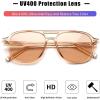 imageFEISEDY Vintage Square 70s Aviator Sunglasses Women Men Classic Trendy Acetate Frame UV400 Sun Glasses B0117Transparent Tea  Light Tea