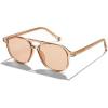 imageFEISEDY Vintage Square 70s Aviator Sunglasses Women Men Classic Trendy Acetate Frame UV400 Sun Glasses B0117Transparent Tea  Light Tea