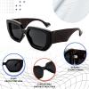 imageFEISEDY Oversized Square Sunglasses for Women Men Thick Frame Shades B4074Black