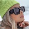 imageFEISEDY Oversized Square Sunglasses for Women Men Thick Frame Shades B4074Black