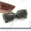 imageFEISEDY Oversized Square Sunglasses for Women Men Thick Frame Shades B4074Dark Green