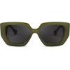 imageFEISEDY Oversized Square Sunglasses for Women Men Thick Frame Shades B4074Dark Green
