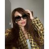 imageFEISEDY Oversized Square Sunglasses for Women Men Thick Frame Shades B4074Leopard