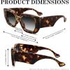 imageFEISEDY Oversized Square Sunglasses for Women Men Thick Frame Shades B4074Leopard