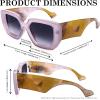 imageFEISEDY Oversized Square Sunglasses for Women Men Thick Frame Shades B4074Pink FrameOrange Legs
