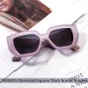 imageFEISEDY Oversized Square Sunglasses for Women Men Thick Frame Shades B4074Pink FrameOrange Legs