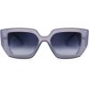 imageFEISEDY Oversized Square Sunglasses for Women Men Thick Frame Shades B4074Purple FrameBlue Legs