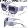 imageFEISEDY Oversized Square Sunglasses for Women Men Thick Frame Shades B4074Purple FrameBlue Legs