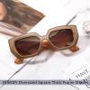 imageFEISEDY Oversized Square Sunglasses for Women Men Thick Frame Shades B4074Tea FrameOrange Legs