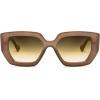 imageFEISEDY Oversized Square Sunglasses for Women Men Thick Frame Shades B4074Tea FrameOrange Legs