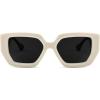 imageFEISEDY Oversized Square Sunglasses for Women Men Thick Frame Shades B4074White FrameBlack Temples