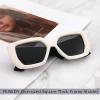imageFEISEDY Oversized Square Sunglasses for Women Men Thick Frame Shades B4074White FrameBlack Temples