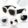 imageFEISEDY Oversized Square Sunglasses for Women Men Thick Frame Shades B4074White FrameBlack Temples
