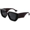 imageFEISEDY Oversized Square Sunglasses for Women Men Thick Frame Shades B4074Black