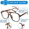 imageFEISEDY Blue Light Blocking Glasses Fake Nerd Clear Square Computer Lightweight Pilot Glasses Frame Oversized B28662pack Transparent Greenleopard