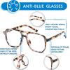 imageFEISEDY Blue Light Blocking Glasses Fake Nerd Clear Square Computer Lightweight Pilot Glasses Frame Oversized B2866Pink Leopard Frame