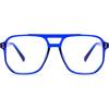 imageFEISEDY Blue Light Blocking Glasses Fake Nerd Clear Square Computer Lightweight Pilot Glasses Frame Oversized B2866Transparent Blue Frame