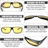 imageFEISEDY Men Night Driving GlassesFit Over Sunglasses Yellow Lens Anti Glare Polarized HD Night Vision Glasses B0225Black Frame