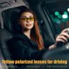 imageFEISEDY Men Night Driving GlassesFit Over Sunglasses Yellow Lens Anti Glare Polarized HD Night Vision Glasses B0225Black Frame