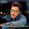 imageFEISEDY Men Night Driving GlassesFit Over Sunglasses Yellow Lens Anti Glare Polarized HD Night Vision Glasses B0225Blue Frame
