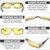 imageFEISEDY Men Night Driving GlassesFit Over Sunglasses Yellow Lens Anti Glare Polarized HD Night Vision Glasses B0225Gray Frame