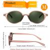imageFEISEDY Retro Oval Sunglasses for Women 90s Narrow Round Lightweight Shades Y2k Trendy Sunnies B1171003 Transparent Brown Frame  Green