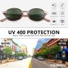 imageFEISEDY Retro Oval Sunglasses for Women 90s Narrow Round Lightweight Shades Y2k Trendy Sunnies B1171003 Transparent Brown Frame  Green