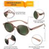 imageFEISEDY Retro Oval Sunglasses for Women 90s Narrow Round Lightweight Shades Y2k Trendy Sunnies B1171003 Transparent Brown Frame  Green