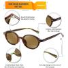 imageFEISEDY Retro Oval Sunglasses for Women 90s Narrow Round Lightweight Shades Y2k Trendy Sunnies B1171004 Leopard Frame  Tea