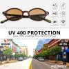 imageFEISEDY Retro Oval Sunglasses for Women 90s Narrow Round Lightweight Shades Y2k Trendy Sunnies B1171004 Leopard Frame  Tea