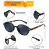 imageFEISEDY Retro Oval Sunglasses for Women 90s Narrow Round Lightweight Shades Y2k Trendy Sunnies B1171005 Green Frame  Grey