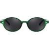 imageFEISEDY Retro Oval Sunglasses for Women 90s Narrow Round Lightweight Shades Y2k Trendy Sunnies B1171006 Transparent Green Frame  Grey