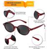 imageFEISEDY Retro Oval Sunglasses for Women 90s Narrow Round Lightweight Shades Y2k Trendy Sunnies B1171007 Transparent Red Frame  Grey