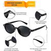 imageFEISEDY Retro Oval Sunglasses for Women 90s Narrow Round Lightweight Shades Y2k Trendy Sunnies B11712pack 001 Black Frame  Grey004 Leopard Frame  Tea