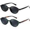 imageFEISEDY Retro Oval Sunglasses for Women 90s Narrow Round Lightweight Shades Y2k Trendy Sunnies B11712pack 001 Black Frame  Grey005 Green Frame  Grey