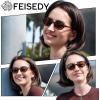imageFEISEDY Retro Oval Sunglasses for Women 90s Narrow Round Lightweight Shades Y2k Trendy Sunnies B11712pack 002 Black Frame  Tea004 Leopard Frame  Tea