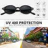 imageFEISEDY Retro Oval Sunglasses for Women 90s Narrow Round Lightweight Shades Y2k Trendy Sunnies B11713pack 001 Black Frame  Grey002 Black Frame  Tea005 Green Frame  Grey