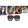 imageFEISEDY Retro Trendy Square Sunglasses for Women Oversized Stylish Inspired Shades Vintage Desinger Sunglasses B2276001 Redgreen FrameGrey Lens