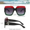 imageFEISEDY Retro Trendy Square Sunglasses for Women Oversized Stylish Inspired Shades Vintage Desinger Sunglasses B2276001 Redgreen FrameGrey Lens