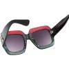 imageFEISEDY Retro Trendy Square Sunglasses for Women Oversized Stylish Inspired Shades Vintage Desinger Sunglasses B2276001 Redgreen FrameGrey Lens